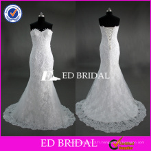 ED Bridal New Fashion Vintage Lace Sweetheart Neck Lace-Up Back Mermaid Robe de mariée longue 2017